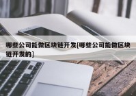 哪些公司能做区块链开发[哪些公司能做区块链开发的]