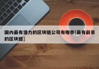 国内最有潜力的区块链公司有哪些[最有前景的区块链]